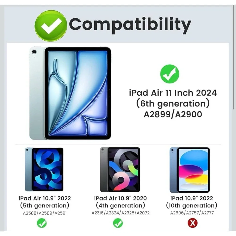 Case for iPad Air 11-Inch M3/M2 (2025/2024), iPad Air 5/4 (2022/2020 10.9-Inch)